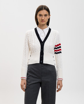 Thom Browne Белый кардиган из шерсти FKC675BY1024