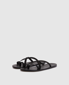 Tom Ford Чорні замшеві шльопанці J1619LCL046N