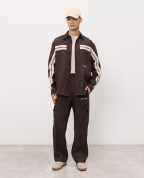 Palm Angels Коричневі штани-карго з льону PMCF03CS26FAB001