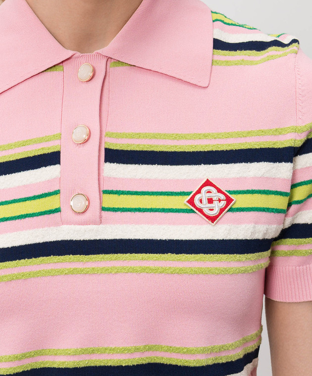 Casablanca Розовое поло в полоску WSS26KW127901 изображение 5