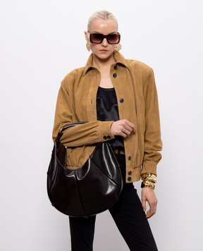 Saint Laurent Коричнева шкіряна сумка-хобо MOMBASA 862029AAGWK