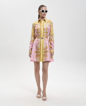 Versace Розовое платье-рубашка из шелка 10189331A17165