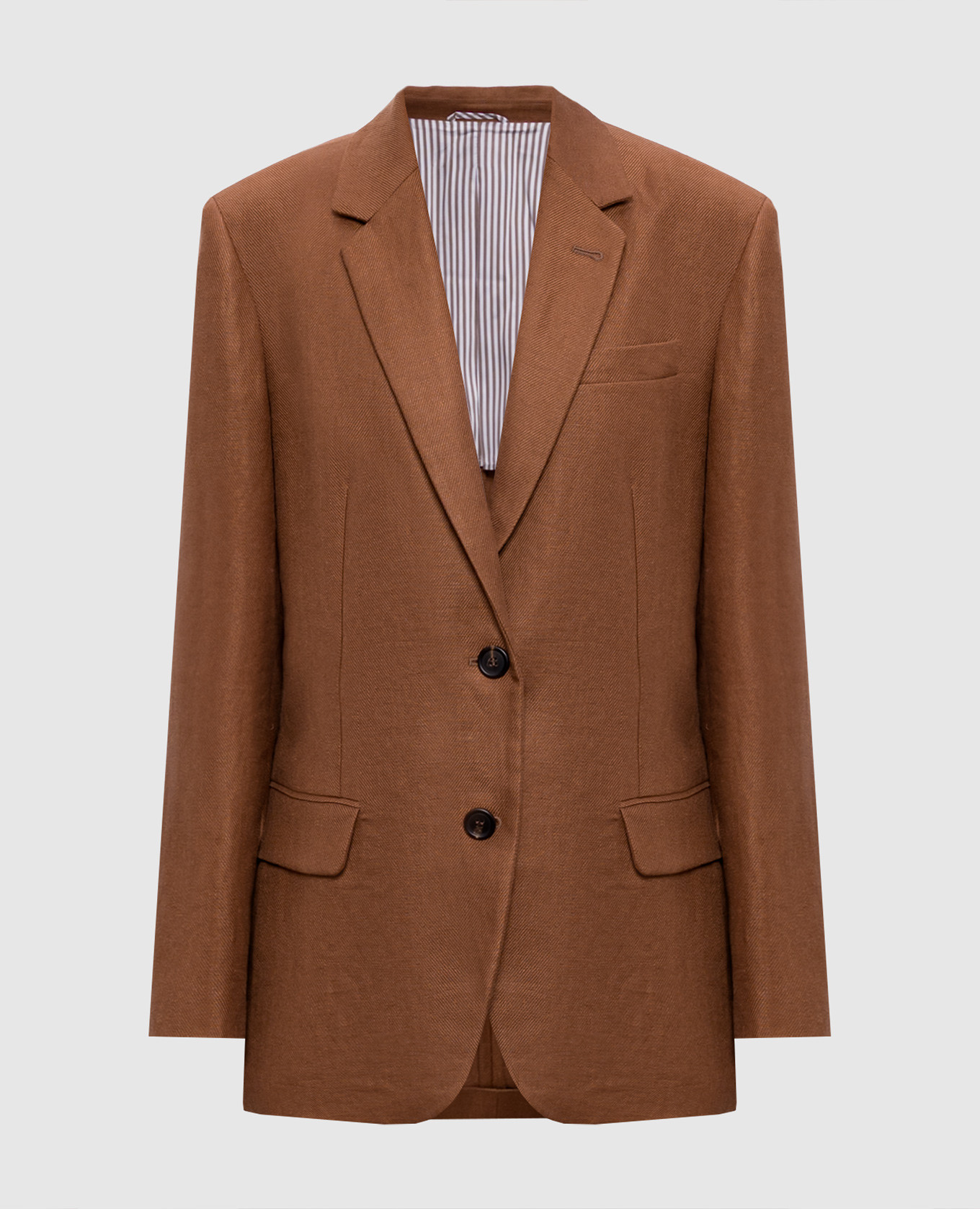 Коричневий жакет з льону