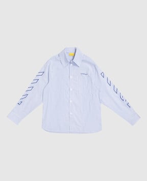 Off-White Дитяча блакитна сорочка в смужку 44BGA00AF5F002