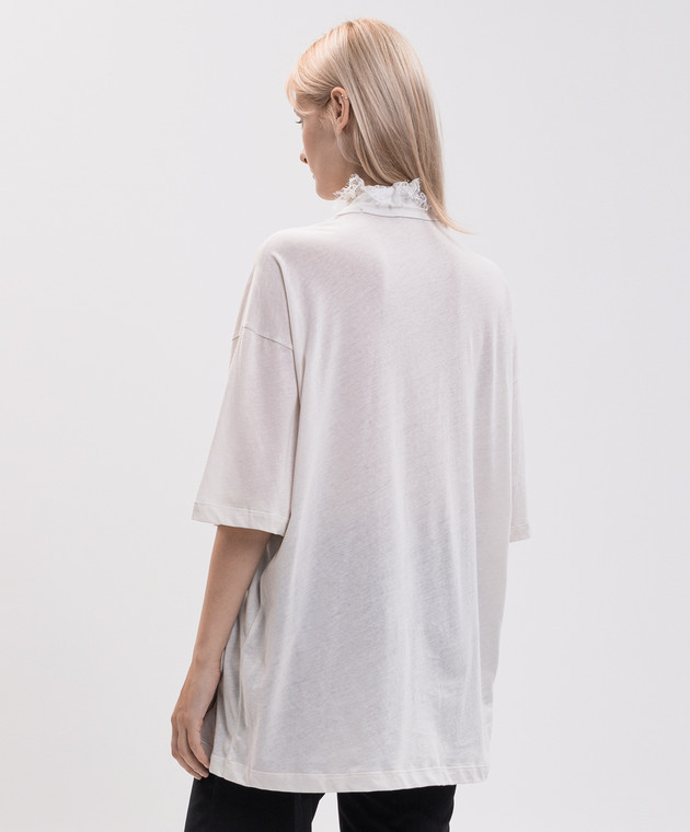 Ann Demeulemeester Футболка Idun кольору айворі з коміром B0014674FA206 зображення 4