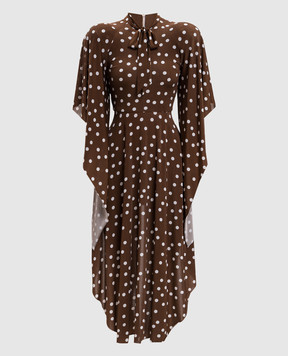 Vetements Коричнева сукня асиметричного крою з акцентними плечима WH27DR137BR