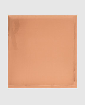 Saint Laurent Коричнева хустка із шовку з візерунком Cassandre 8599153Y039