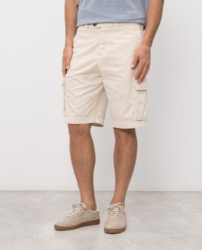 Brunello Cucinelli Бежевые шорты-карго M252DL0510