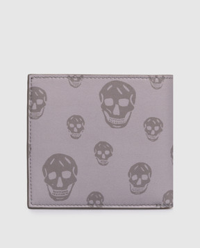 Alexander McQueen Сіре шкіряне портмоне Bifold 8361471AAWE