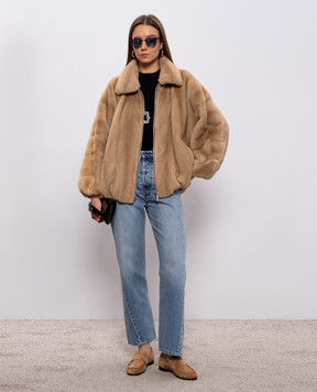 Rindi Бежевая шуба из меха норки 117VFL25