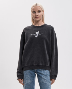 Off-White Серый свитшот Stroke 2FE00456T