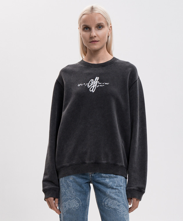Off-White Серый свитшот Stroke 2FE00456T изображение 3