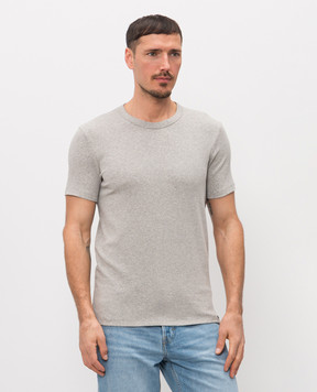 Tom Ford Сіра меланжева футболка з нашивкою логотипа T4M081040