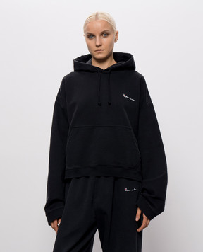Vetements Черное двустороннее худи с вышивкой логотипа MH27HD226B