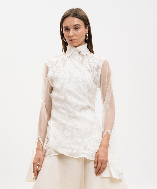 Marc Le Bihan Блуза на запах із шовку кольору айворі 26404 зображення 3