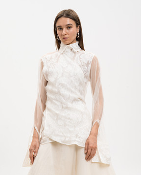 Marc Le Bihan Блуза на запах із шовку кольору айворі 26404