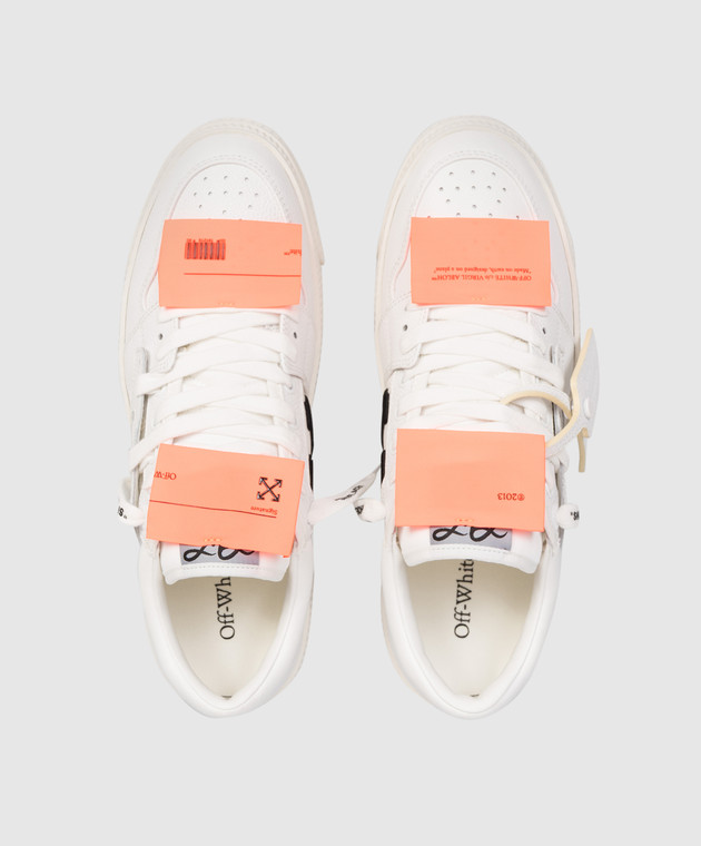 Off-White Білі комбіновані кросівки 3.0 Court з нашивками OMIA29KC99LEA001 зображення 4