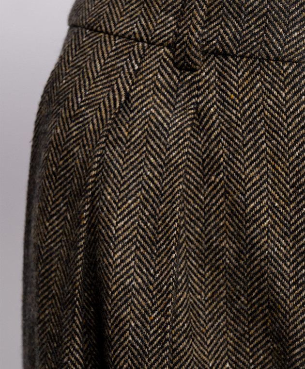 Saint Laurent Брюки с шерстью в узор A00463Y3L22 изображение 5