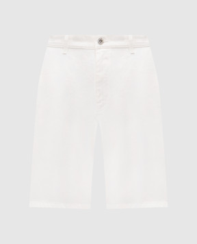 Balmain Белые джинсовые шорты с логотипом патча GH1MA045DG14