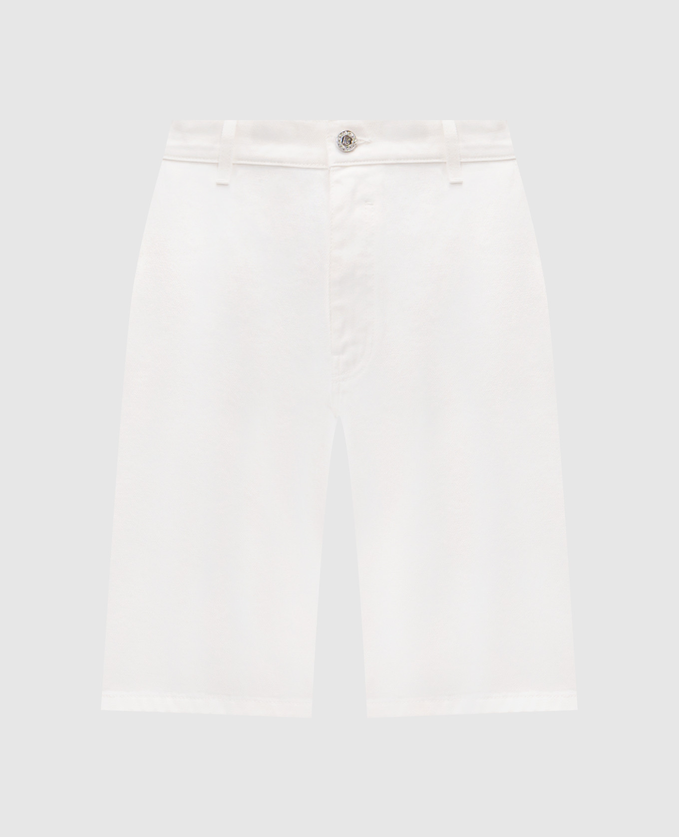 

Белые джинсовые шорты с логотипом патча, Белый, Шорты