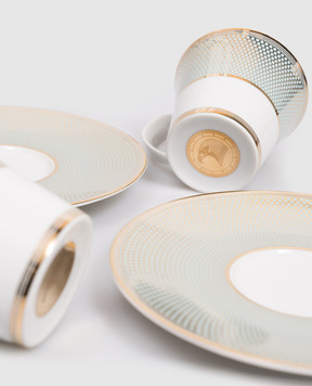 Stefano Ricci Набор фарфоровых чашек для чая с блюдцами OTT002OCEAN4pz