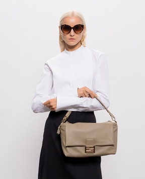 Fendi Коричневая кожаная сумка Baguette Soft 8BR857B1ZK