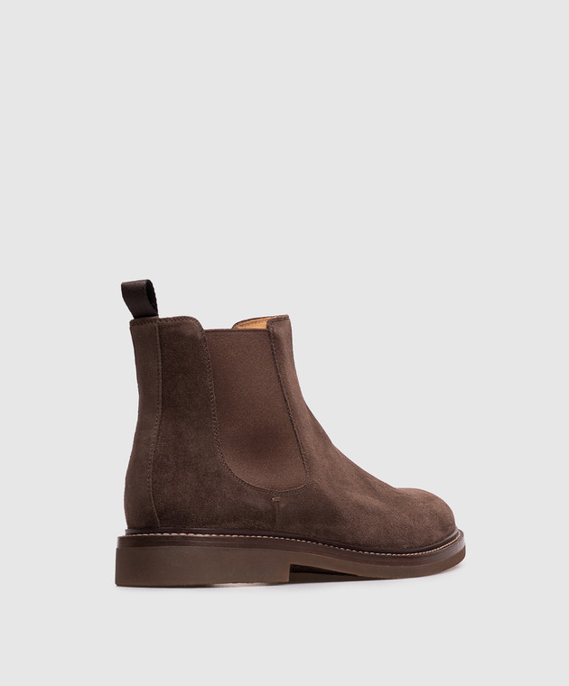 Brunello Cucinelli Коричневые замшевые челси MZUSOLE818 изображение 3