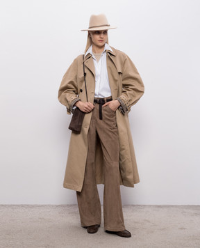 Brunello Cucinelli Бежевий топ з ланцюжком моніль MPTC8BJ310