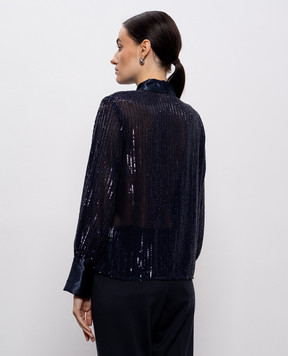 Peserico Синяя блуза с пайетками E062636807B