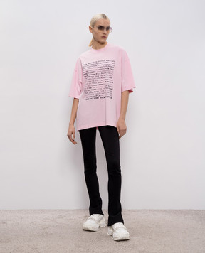 Vetements Розовая футболка Fuj everything ME76TR210PX