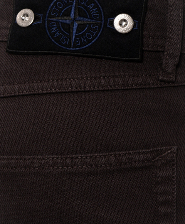 Stone Island Коричневі джинси з патчем логотипа L2S14J100005S0J24 зображення 5