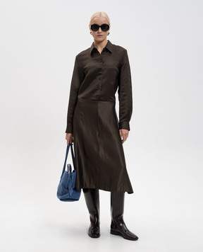 Khaite Коричнева сорочка з шовком Auryn 2412479