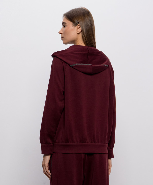 Brunello Cucinelli Бордова спортивна куртка з шовком MP828SM606 зображення 4