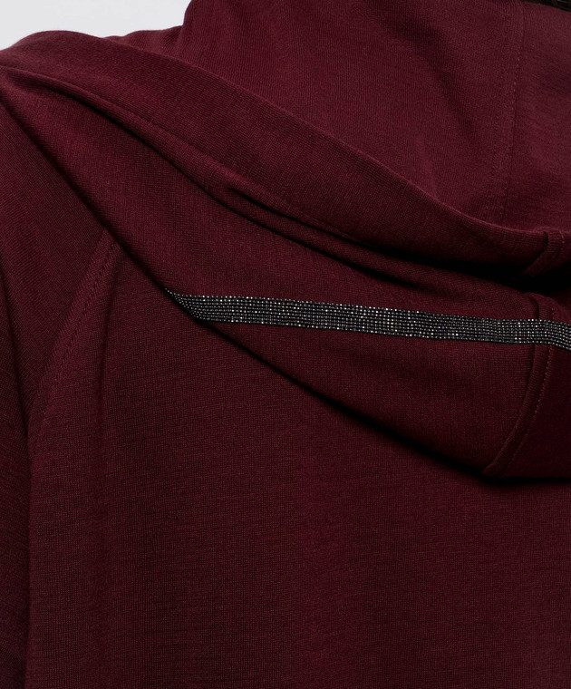 Brunello Cucinelli Бордова спортивна куртка з шовком MP828SM606 зображення 5