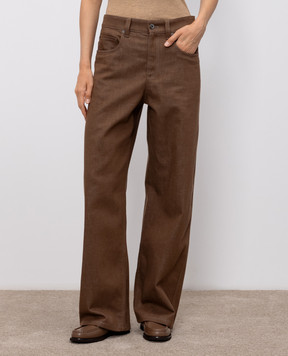 Brunello Cucinelli Коричневі джинси з патчем логотипа MP134P4021