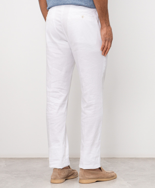 Stefano Ricci Білі штани з льоном M1T610005BLCTL1U зображення 4