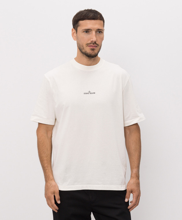 Stone Island Футболка цвета айвори с принтом логотипа L2S152100001S0534 изображение 3