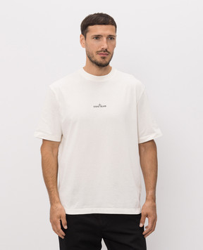 Stone Island Футболка кольору айворі з принтом логотипа L2S152100001S0534