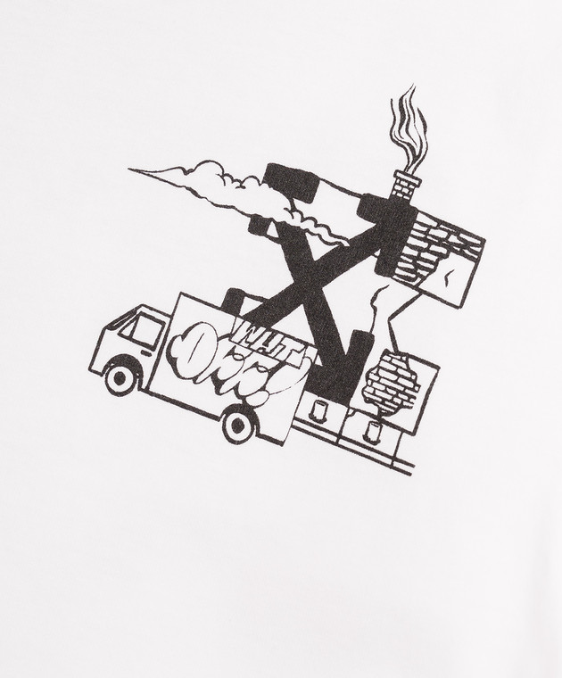 Off-White Детская белая футболка Grafiti с принтом 44BAA002S26J003 изображение 3