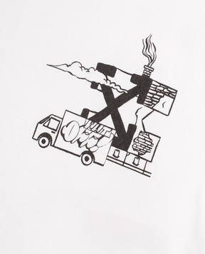 Off-White Дитяча біла футболка Grafiti з принтом 44BAA002S26J003