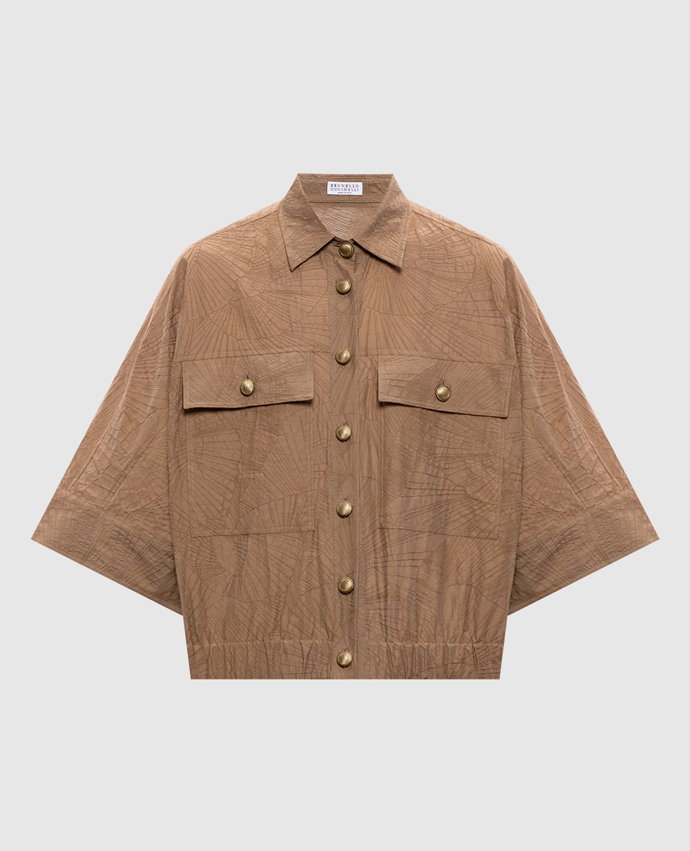 Коричневая рубашка в узор