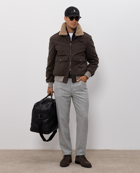Brunello Cucinelli Кардиган синій з вовни та кашеміру M2400106