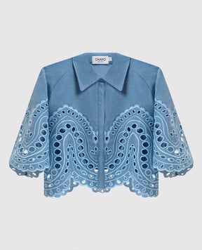 Charo Ruiz Синя укорочена блуза Storm 263200