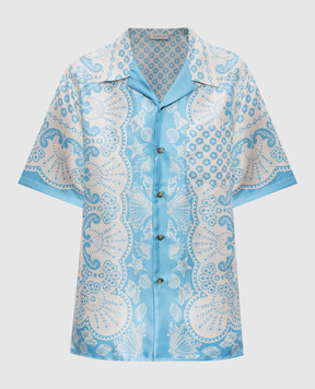 MANTERO 1902 Блакитна блуза Leon із шовку 0217A2811T0879H