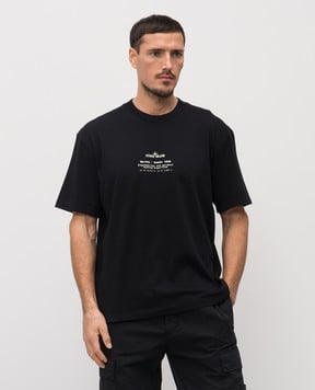 Stone Island Черная футболка с принтом логотипа L1S152100001S0285
