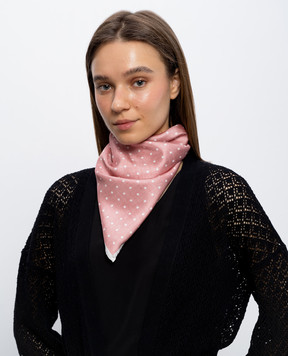 Agnona Розовый платок из шелка в горох AS1105S4059