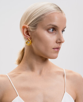 Lynyer Позолоченные серьги Spiral Sparkl с кристаллами LYNSPIRSINGEAR