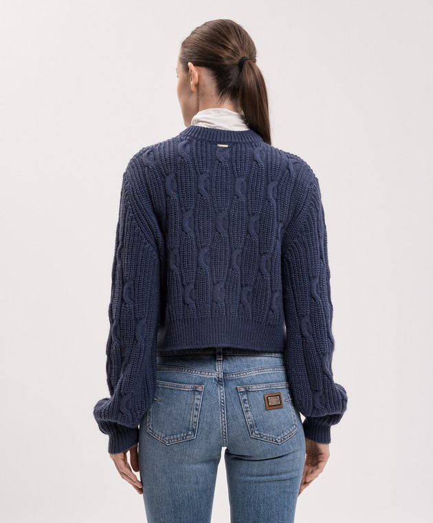 Twinset Синий кардиган с шерстью 262TT3011 изображение 4