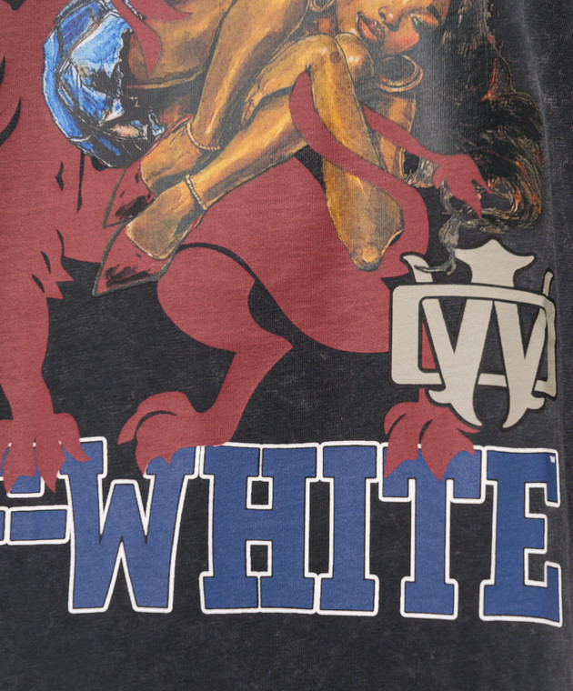 Off-White Серая футболка с принтом 44MAA120S26J005 изображение 5