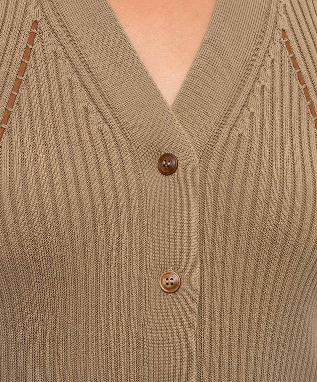 Max Mara Топ FIORIRE цвета хаки MXMFIORIRE изображение 5